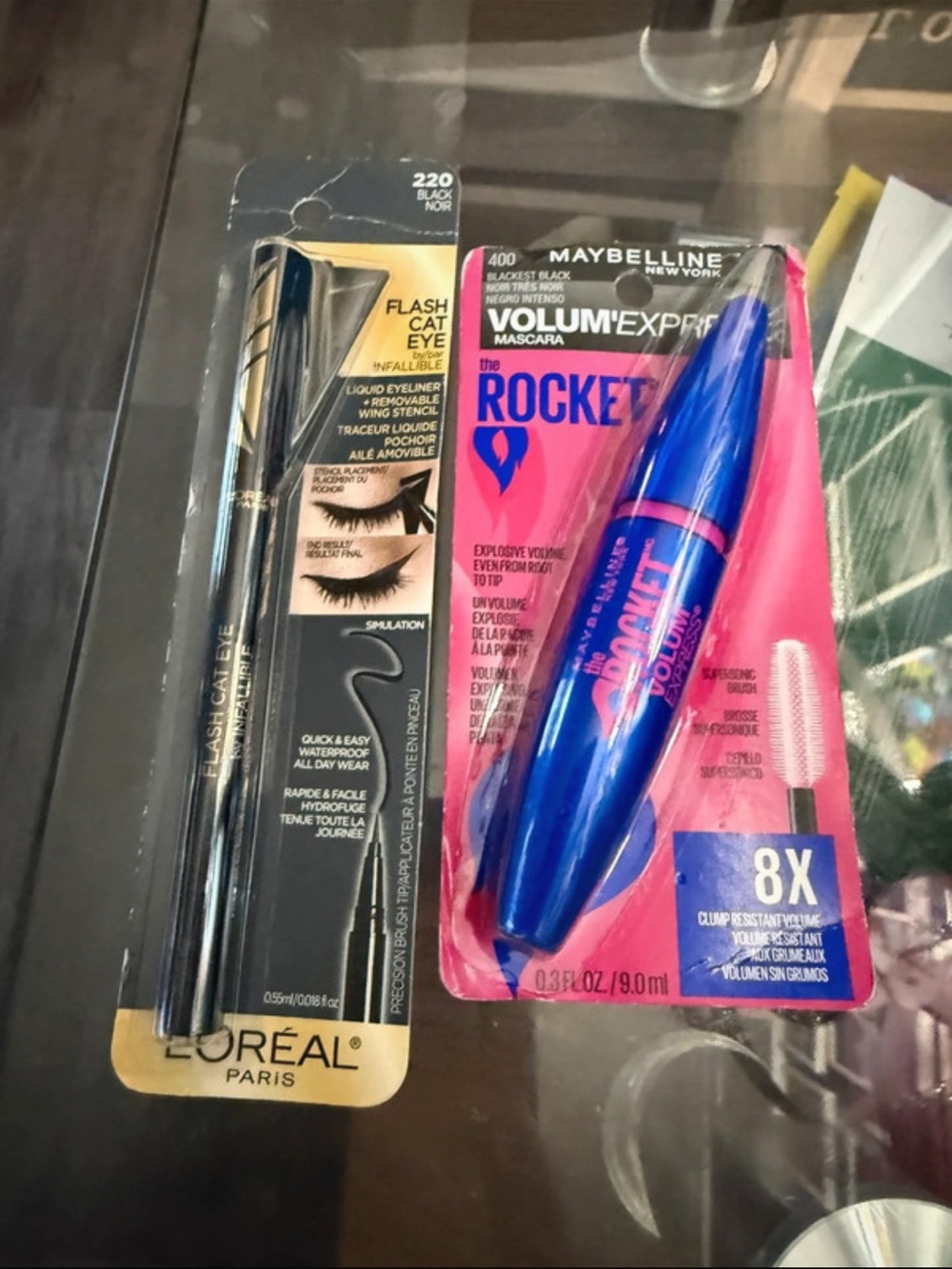 L'Oréal & Maybelline Black Eye Liner and blackest black Mascara Duo